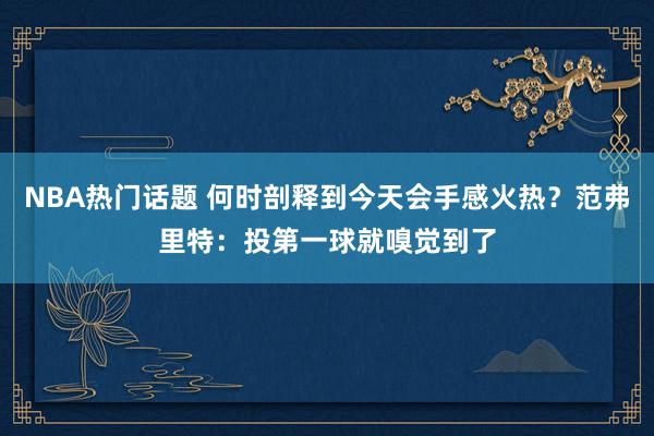 NBA热门话题 何时剖释到今天会手感火热？范弗里特：投第一球就嗅觉到了