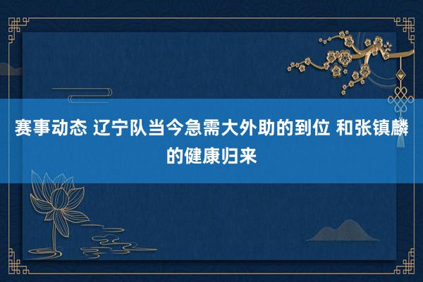 赛事动态 辽宁队当今急需大外助的到位 和张镇麟的健康归来