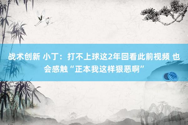 战术创新 小丁：打不上球这2年回看此前视频 也会感触“正本我这样狠恶啊”