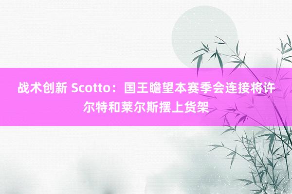 战术创新 Scotto：国王瞻望本赛季会连接将许尔特和莱尔斯摆上货架